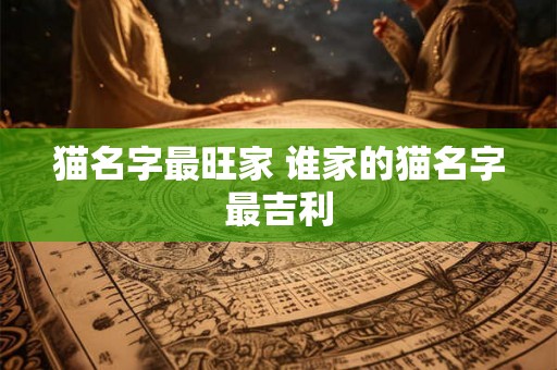 猫名字最旺家 谁家的猫名字最吉利