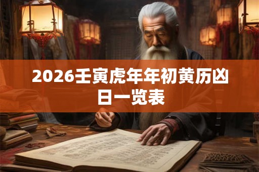 2026壬寅虎年年初黄历凶日一览表