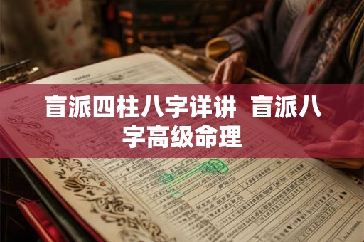 盲派四柱八字详讲  盲派八字高级命理