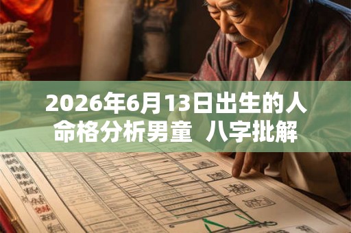 2026年6月13日出生的人命格分析男童  八字批解