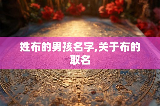 姓布的男孩名字,关于布的取名