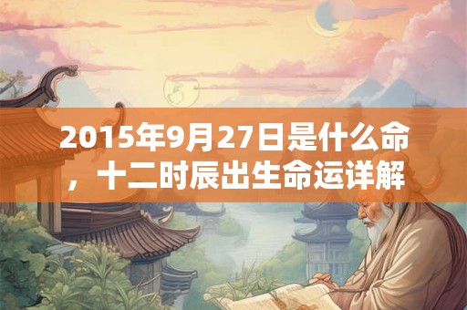 2015年9月27日是什么命，十二时辰出生命运详解