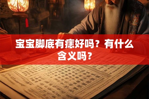 宝宝脚底有痣好吗？有什么含义吗？