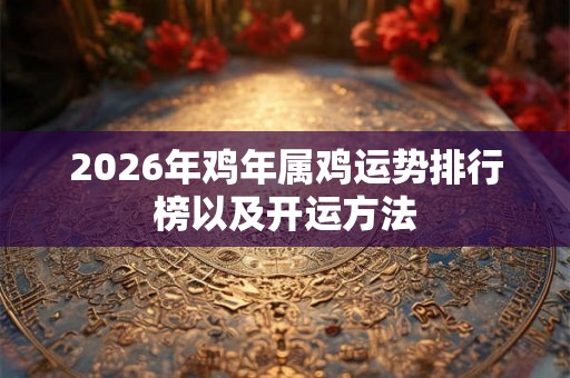 2026年鸡年属鸡运势排行榜以及开运方法