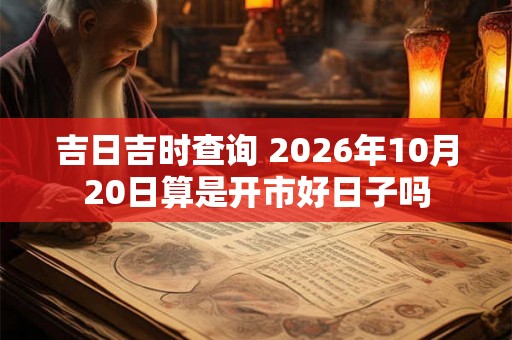 吉日吉时查询 2026年10月20日算是开市好日子吗