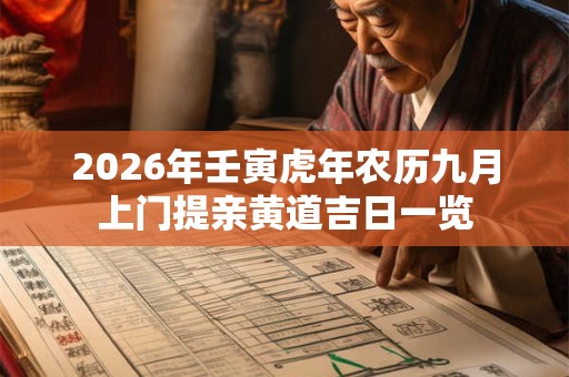 2026年壬寅虎年农历九月上门提亲黄道吉日一览