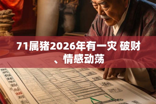 71属猪2026年有一灾 破财、情感动荡