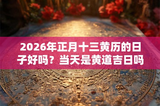 2026年正月十三黄历的日子好吗?当天是黄道吉日吗? 2026年正月十三黄历的日子好吗?当天是黄道吉日吗?
