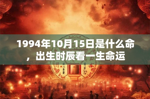 1994年10月15日是什么命，出生时辰看一生命运
