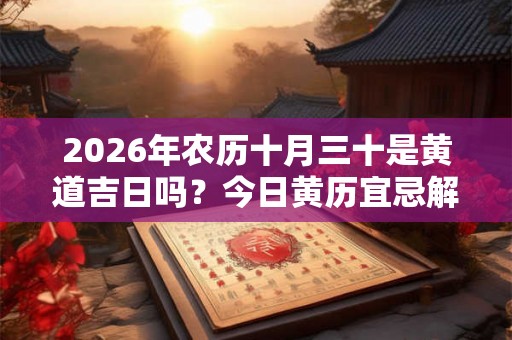 2026年农历十月三十是黄道吉日吗？今日黄历宜忌解析