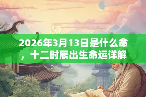 2026年3月13日是什么命，十二时辰出生命运详解
