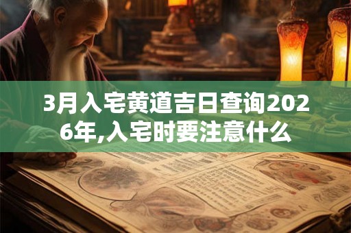 3月入宅黄道吉日查询2026年,入宅时要注意什么