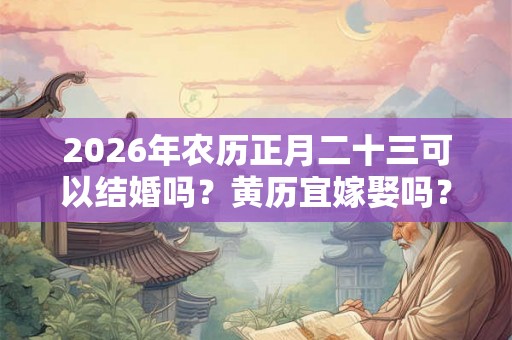 2026年农历正月二十三可以结婚吗?黄历宜嫁娶吗? 2026年农历正月二十三可以结婚吗?黄历宜嫁娶吗?