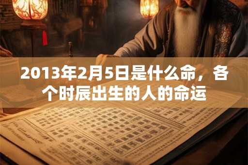 2013年2月5日是什么命，各个时辰出生的人的命运