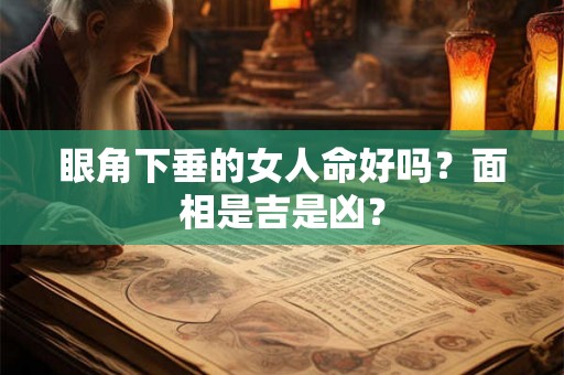 眼角下垂的女人命好吗？面相是吉是凶？