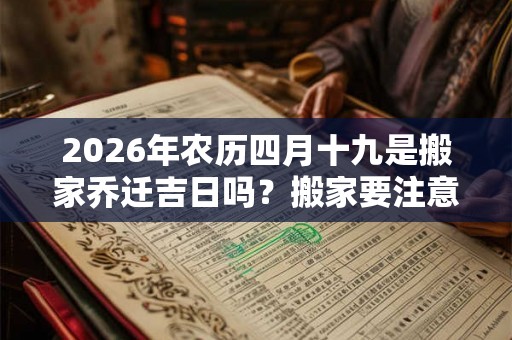 2026年农历四月十九是搬家乔迁吉日吗？搬家要注意什么？