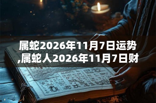 属蛇2026年11月7日运势,属蛇人2026年11月7日财运,生肖蛇2026年11月7日运势