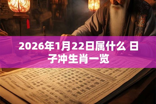 2026年1月22日属什么 日子冲生肖一览