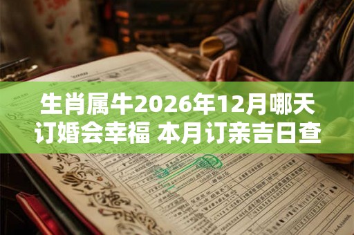 生肖属牛2026年12月哪天订婚会幸福 本月订亲吉日查询