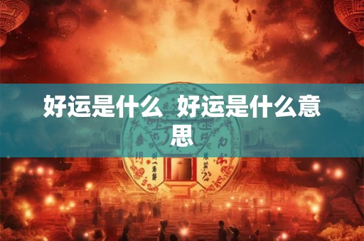 好运是什么  好运是什么意思
