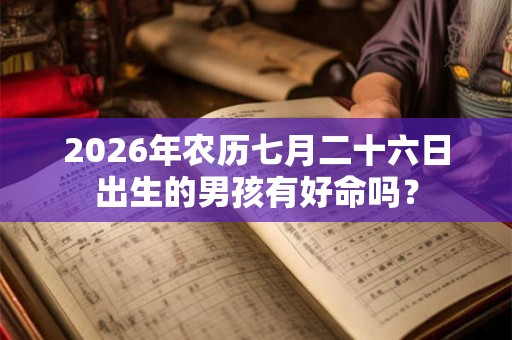 2026年农历七月二十六日出生的男孩有好命吗？