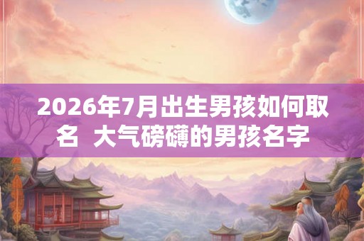 2026年7月出生男孩如何取名  大气磅礴的男孩名字