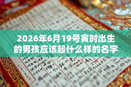 2026年6月19号寅时出生的男孩应该起什么样的名字