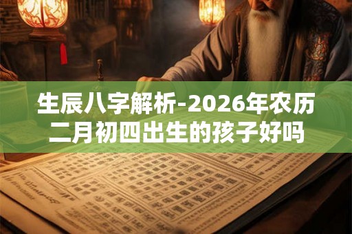 生辰八字解析-2026年农历二月初四出生的孩子好吗