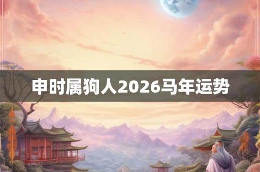 申时属狗人2026马年运势