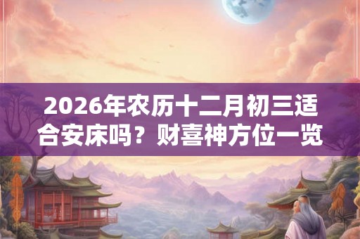 2026年农历十二月初三适合安床吗？财喜神方位一览！