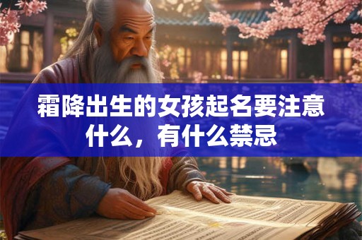 霜降出生的女孩起名要注意什么，有什么禁忌