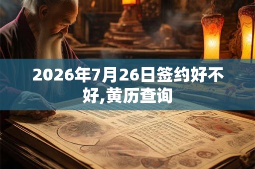 2026年7月26日签约好不好,黄历查询