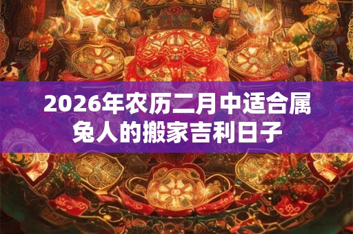 2026年农历二月中适合属兔人的搬家吉利日子 2026年农历二月中适合属兔人的搬家吉利日子