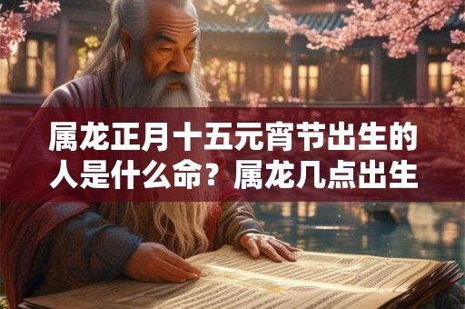 属龙正月十五元宵节出生的人是什么命？属龙几点出生好？