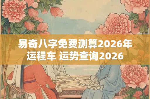 易奇八字免费测算2026年运程车 运势查询2026