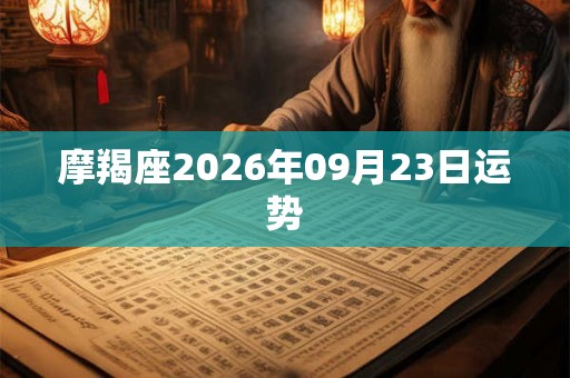 摩羯座2026年09月23日运势 摩羯座2026年09月23日运势