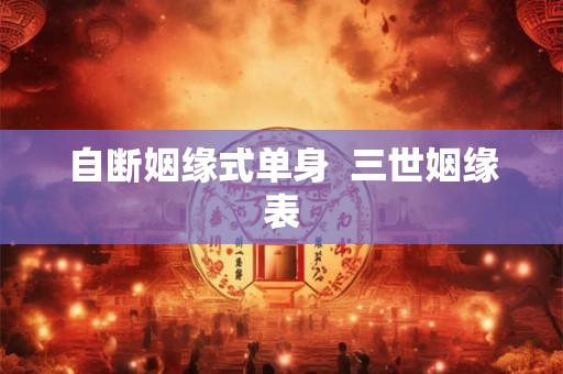 自断姻缘式单身  三世姻缘表