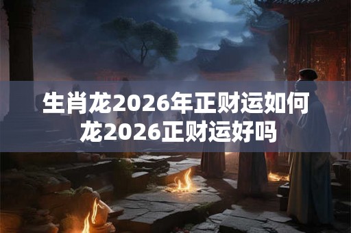 生肖龙2026年正财运如何 龙2026正财运好吗 生肖龙2026年正财运如何 龙2026正财运好吗