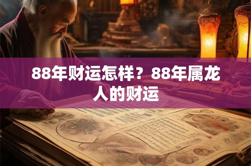 88年财运怎样？88年属龙人的财运