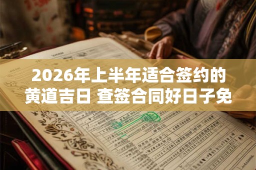 2026年上半年适合签约的黄道吉日 查签合同好日子免费