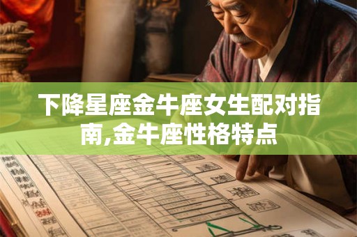 下降星座金牛座女生配对指南,金牛座性格特点