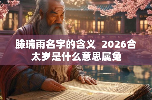 滕瑞雨名字的含义  2026合太岁是什么意思属兔