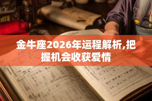 金牛座2026年运程解析,把握机会收获爱情