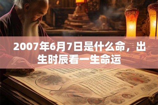2007年6月7日是什么命,出生时辰看一生命运 2007年6月7日是什么命,出生时辰看一生命运