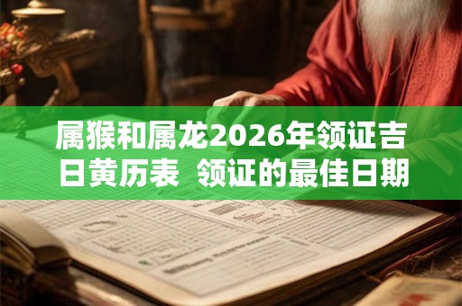 属猴和属龙2026年领证吉日黄历表  领证的最佳日期