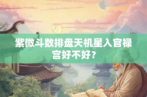 紫微斗数排盘天机星入官禄宫好不好？