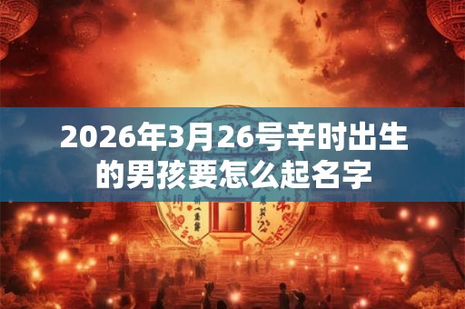 2026年3月26号辛时出生的男孩要怎么起名字