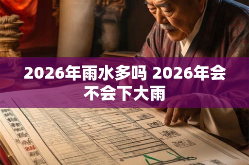 2026年雨水多吗 2026年会不会下大雨