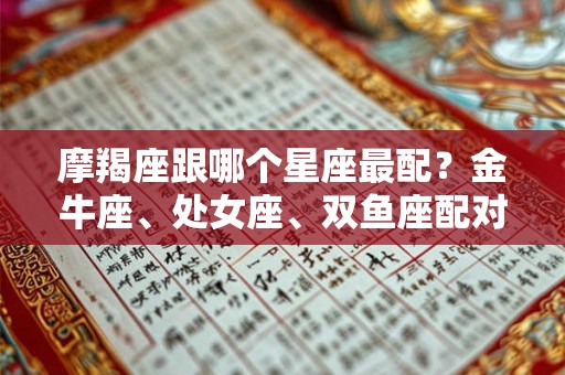 摩羯座跟哪个星座最配？金牛座、处女座、双鱼座配对分析