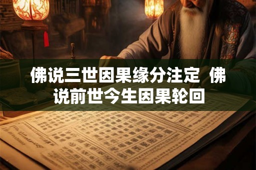 佛说三世因果缘分注定 佛说前世今生因果轮回 佛说三世因果缘分注定 佛说前世今生因果轮回